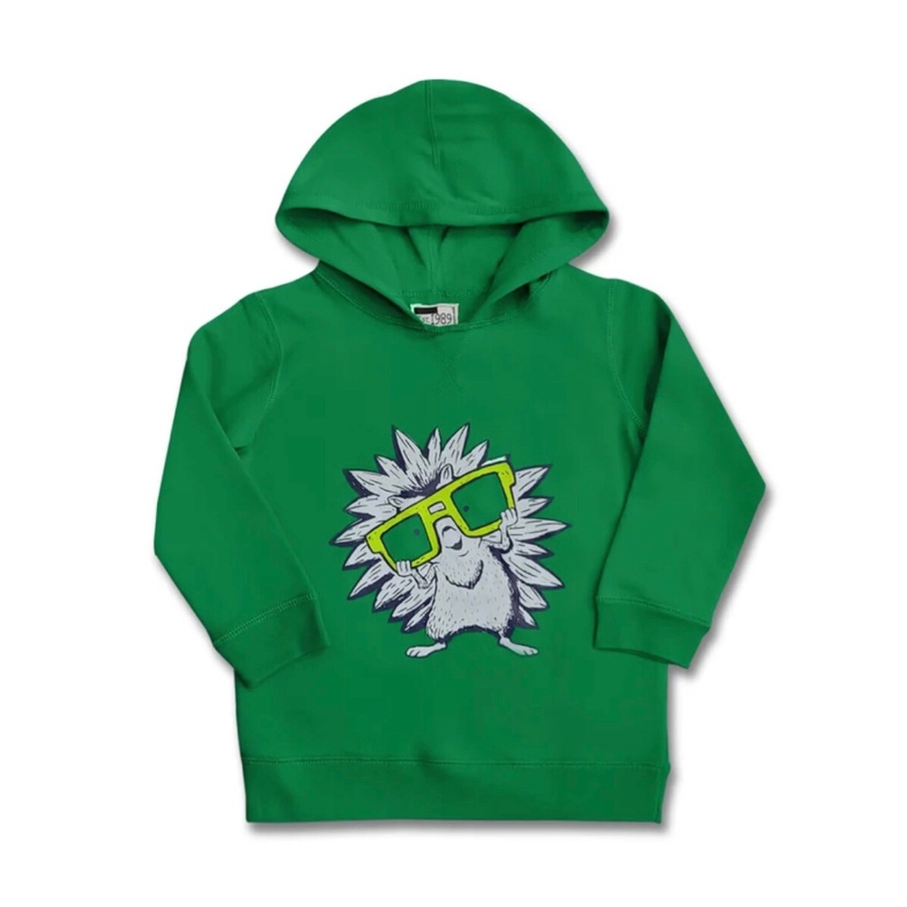 The Children's Place Green Hoodie with Hedgehog Graphic